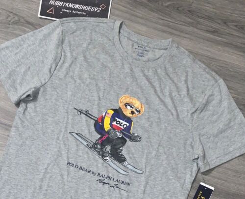 Criminal Thoroughly Serrated POLO RALPH LAUREN Men's Grey Skiing Ski Polo Bear Graphic Crew Neck T-Shirt  NWT | eBay