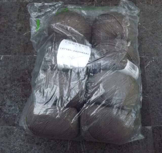 Хлопковая/кашемировая пряжа Katia, 8 шаров, 50 гр. 169 ярдов каждый, новый, серо-коричневый - Изображение 3 из 4