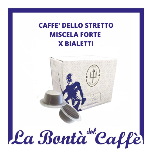 CAFFE' DELLO STRETTO 100 CAPSULE MISCELA FORTE 100% ROBUSTA COMPATIBILE BIALETTI