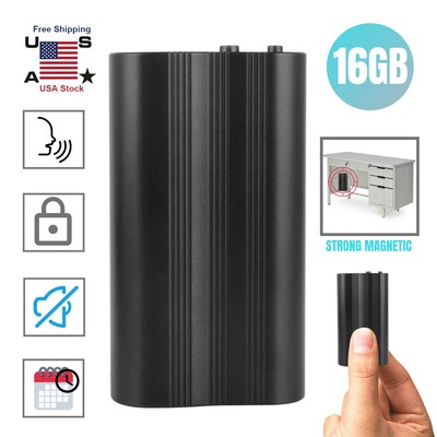 500H 16GB Spy Digital Voice Activated Recorder Mini Audio Magnetic MP3 Player^^