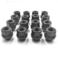 16 X ALLOY WHEEL NUTS BLACK FORD ESCORT ALLOYS M12 X 1.5 19MM BOLTS LUGS STUD[1]