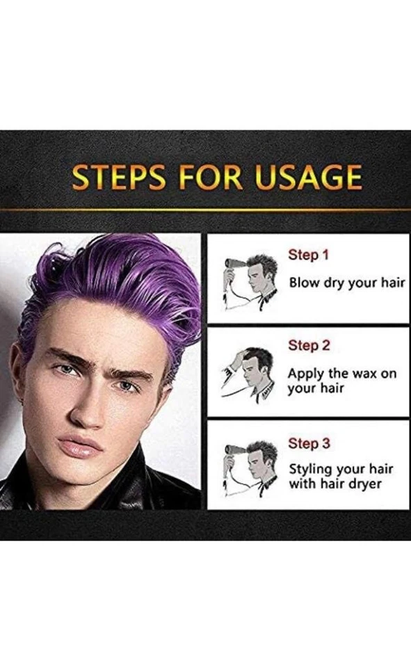 Color de cera PÚRPURA unisex color de cabello cera tinte de barro crema para peinar ¡hágalo usted mismo para colorear!!!CALIENTE Foto 4 de 4