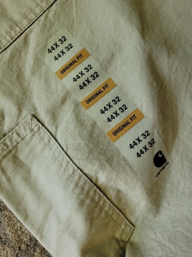 Carhartt Men's Rugged Dungaree Tan Canvas Work Pants Size 44/32 New! - Picture 6 of 7