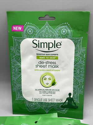 Simple Sensitive De-Stress Sheet Mask Skin Experts #B267