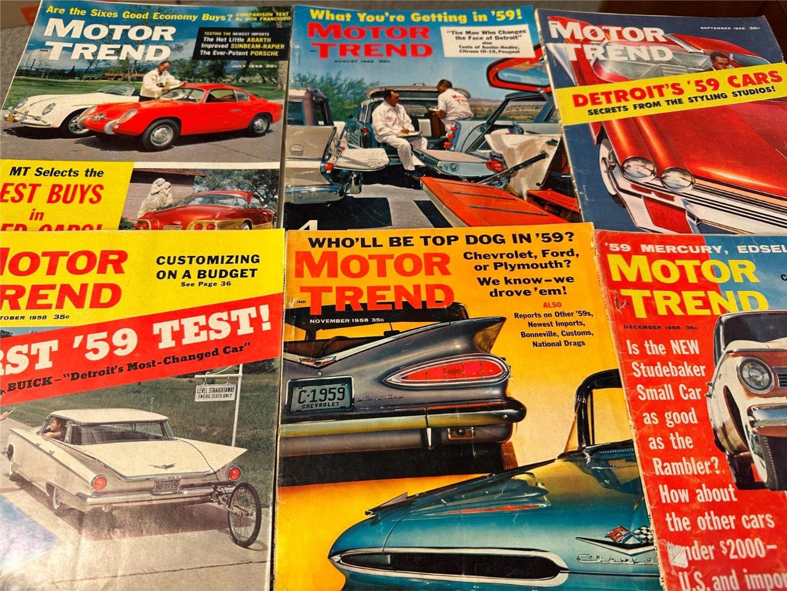 Motor Trends 1958 Complete  All 12 Different Sports Car Magazine (Lot MT06)