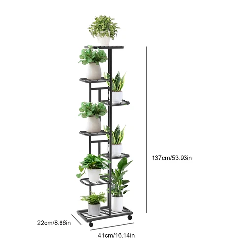 7 Tier 8 Pots Metal Plant Shelf Rack Display Stand Multiple Flower Pot Holder UK - Picture 3 of 16