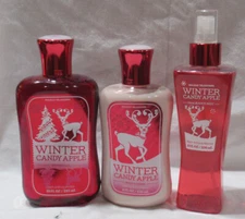 Bath & Body Works Shower Gel Body Lotion Fragrance Mist Lot 3 WINTER CANDY APPLE