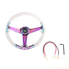 350mm 14inch ABS 71mm Deep Dish Racing Acrylic Steering Wheel Neo Chrome