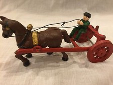Vintage Cast Iron Horse Drawn Carriage Toy
