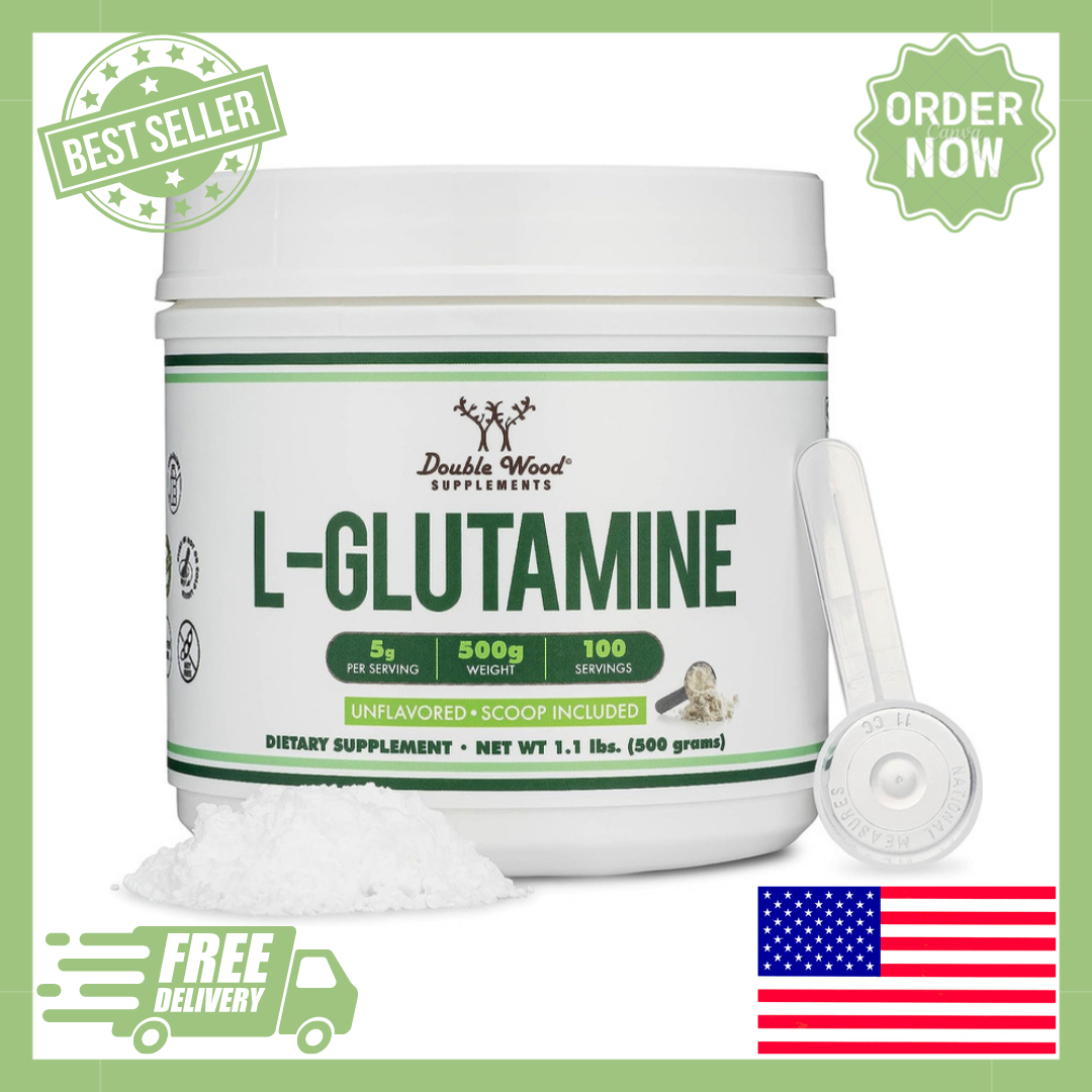 L Glutamine Powder 1.1Lbs.100 Servings of 5 Grams Each , Keto, Vegan