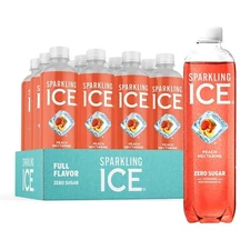 Sparkling Ice, Peach Nectarine Sparkling Water, Zero Sugar Flavored Water, with