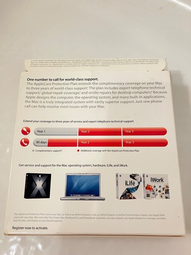 AppleCare Protection Plan MACBOOK/ IBOOK MA519LL/A Open Box Never Used - Picture 4 of 4