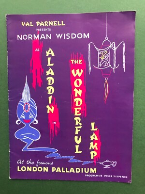 Vintage 1956 Norman Wisdom Aladdin Pantomime Theatre Programme Sonnie Hale