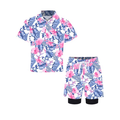 Boy Shirts With Boardshorts Digital Printed Sunsuit Athletic Swimsuit Beachball - Picture 50 of 60