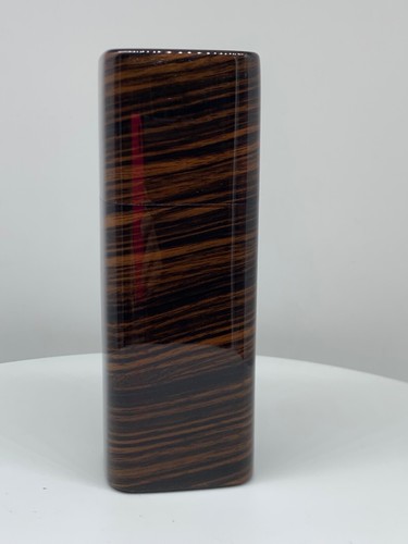 NEW WOODEN SUNGLASSES HARD CASE BOX BY ROGER POPE BROWN STRIPE GLOSS LINED - Picture 4 of 10