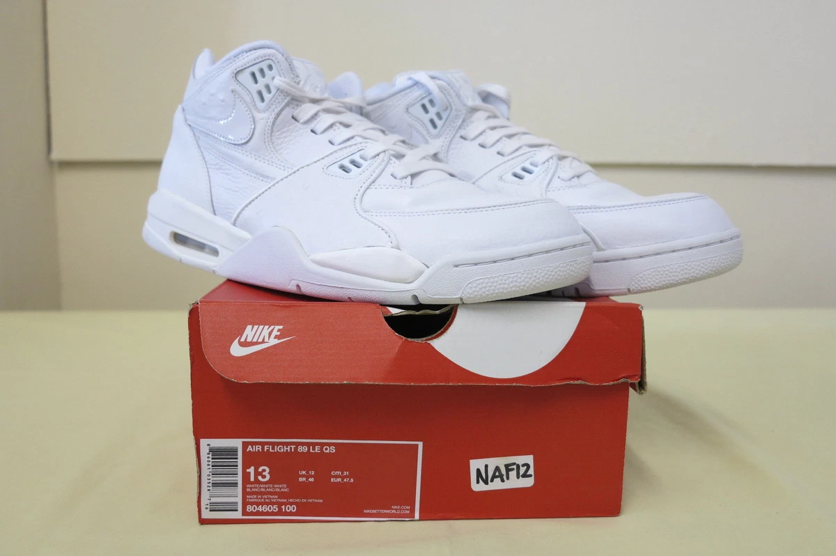 NIKE AIR FLIGHT 89 LE QS WHITE BLACK 13US 12UK 31CM 46BR 47.5EUR