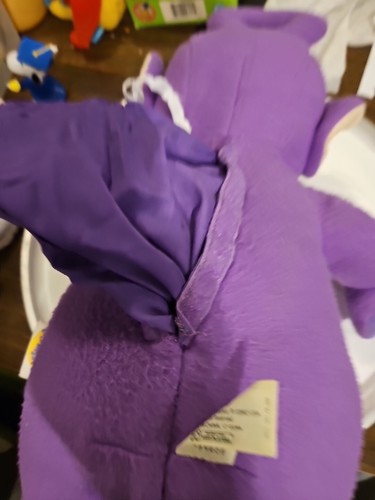 VTG 1998 Hasbro Teletubbies 14” Plush Rubber Face Purple Tinky Winky Stuffed Toy - Picture 6 of 6