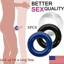 3-12 Pcs Stay Hard Cock Ring Erection Prolong Sex Penis Enlarger Orgasm Enhance