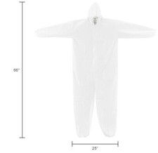 Disposable Microporous Coverall, Elastic Wrists/Ankles, Hood  Boots, Size LARGE