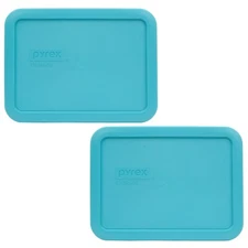 Pyrex 7210-PC Surf Blue Rectangular Food Storage Replacement Lid Cover (2-Pack)