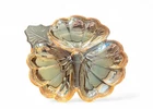 Carnival glass Vintage Jeanette Marigold Iridescent 3 Leaf Clover Candy Dish