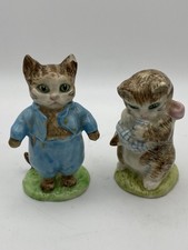 Beatrix Potter TOM KITTEN 1948 MISS MOPPET 1954 BESWICK England Figurine