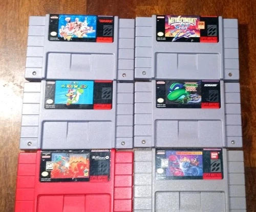 Lot of 5 SNES games (Power Rangers, Doom + More) UNTESTED