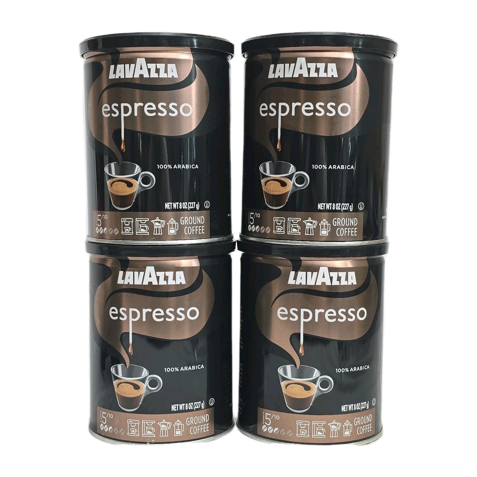 Lavazza Espresso Medium Roast Ground Coffee 4-PACK 8 Oz Each Tin 100% Arabica