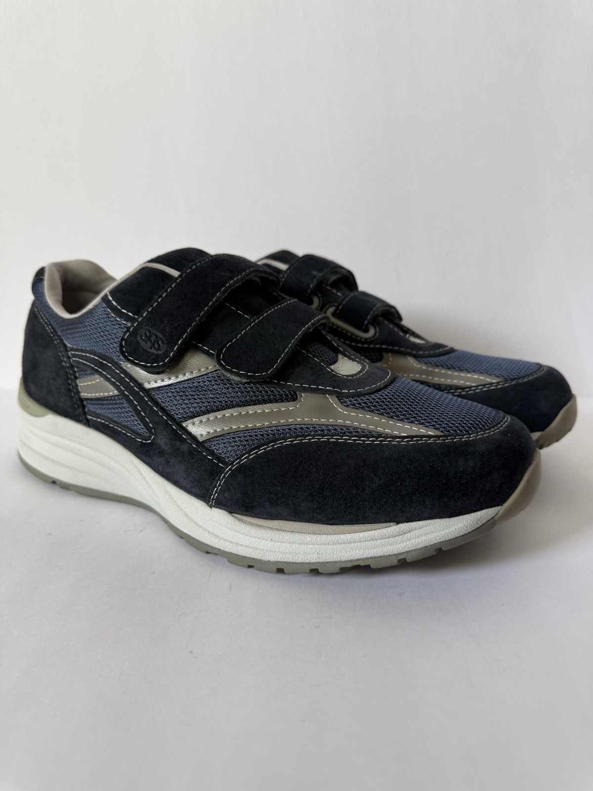 SAS JV Mesh Walking Shoes Sneakers Mens Size 10 W Blue Suede Diabetic Comfort