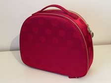 Estee Lauder Red Vanity Travel Makeup Bag Case Zip Up Women’s