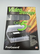 ProGuard 5 Pack Clear Protective VHS Storage Cases Video Tapes VCR Vintage