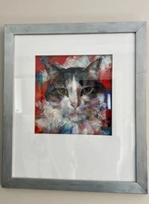 PASTEL Commisioned Portait of Clown Cat (Oliver) by Artist Susan Roden