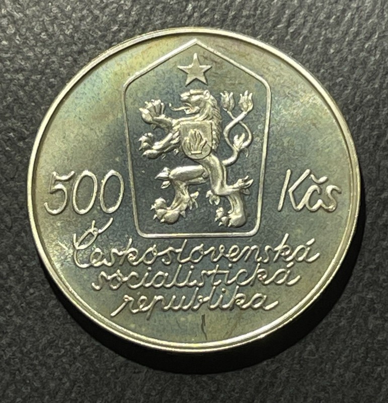 Czechoslovakia 1987 500 Korun Silver Coin: Josef Lada-9606638