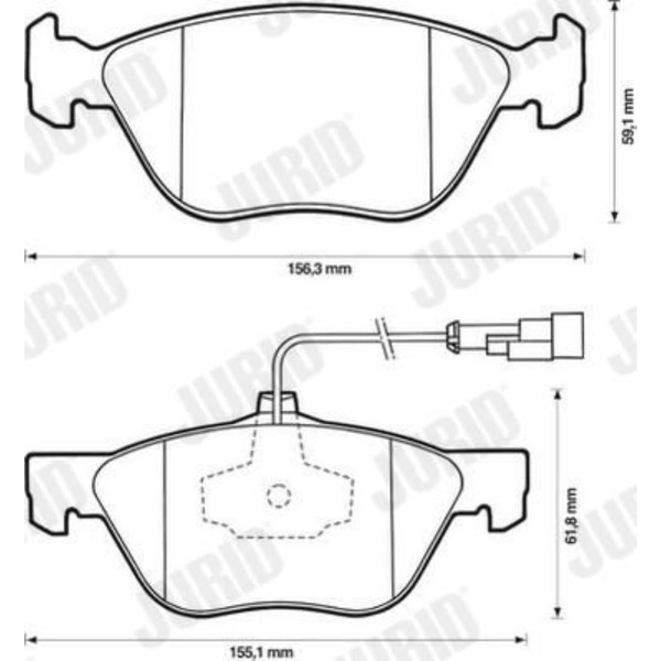 Jurid BremsbelÄGe Satz Vorne Passend FüR Alfa Romeo 145 146 147 155 156 GT GTV S-image