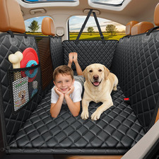 Backseat Extender for Dogs - Hard Bottom Dog Car Seat Cover for Back Seat, Dog H
