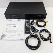 JVC DR-MV150B DVD Recorder VCR Combo w/ Remote Manual Cables Tested  Working