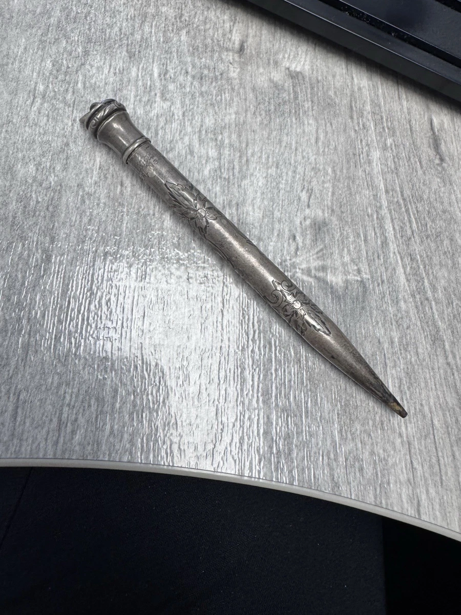 Antique Sterling Silver Pencil In Collectible Mechanical Pencils