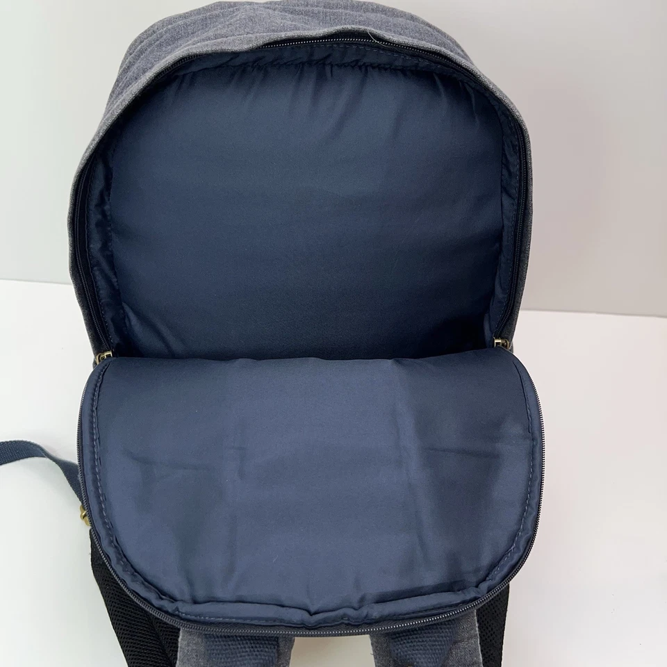 Mochila acolchada de lona de cuero FOSSIL Buckner para computadora portátil trabajo viaje escuela azul marino Foto 2 de 4