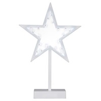 Dekoleuchte Stern 20 Led Weiß Weihnachtsstern Dekostern 38 Cm Timer Batterie