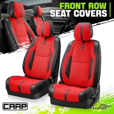 CAAP Driven Drive Series Front Row Set Seat Covers for Truck Car Navy Red/ Black