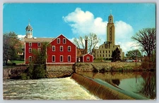 Slater Mill and City Hall Pawtucket RI Rhode Island Chrome Postcard