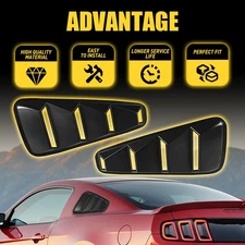 Fit Ford Mustang 2Pcs 2005-2014 1/4 Quarter Side Window Louvers Scoop Cover Vent