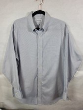 Brooks Brothers Blue Gingham Pattern Long Sleeve Button-Up Dress Shirt Size...