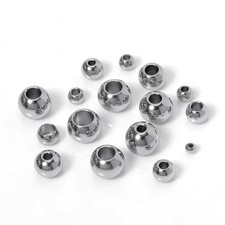 "Beads 100pcs Stainless Steel Big Hole Spacers for Jewelry