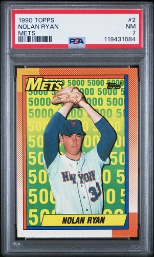 1990 Topps Baseball - Nolan Ryan Mets #2 PSA 7 NM
