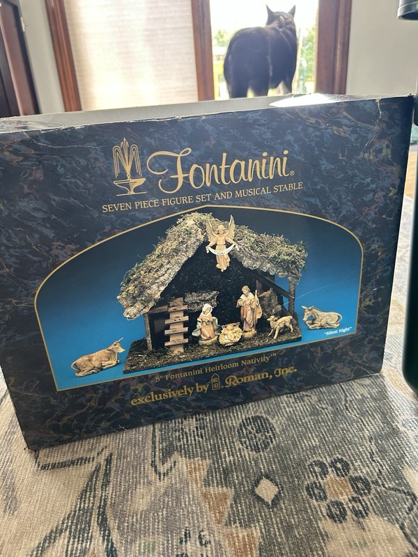 Fontanini 5 in Heirloom Nativity 7-Piece Set w/ Musical Stable Mary Joseph Angel