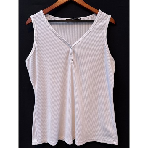 Women’s Merokeety V Neck White Tank Top XL - Picture 1 of 4