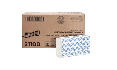 4000 White Paper Multifold Towels Bulk C-Fold Recycled Fiber Genuine Pack of 16