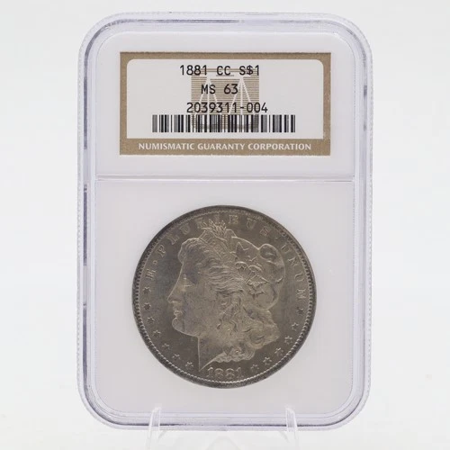 1881 CC Morgan Silver Dollar MS 63 NGC 90% Silver Carson City