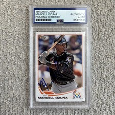 Marcell Ozuna Signed 2013 Topps Rookie Autograph Card PSA/DNA COA Braves. rookie card picture